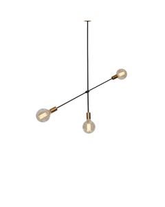 SE 136-3 CODY PENDANT BLACK & BRUSHED BRASS B1 HOMELIGHTING 77-3536