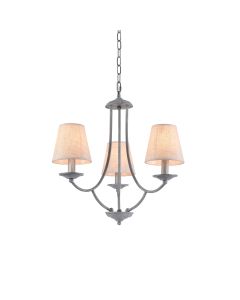 C119-3 ETNA PENDANT LAMP GREY PATINA&WHITE SHADE 1E1 HOMELIGHTING 77-3661