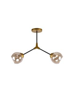 KQ 51454/2 CONELLY BLACK, BRASS AND HONEY PENDANT Ζ3 HOMELIGHTING 77-8104