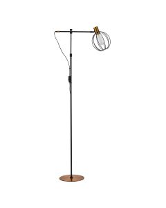 SE21-GM-39-GR2 ADEPT FLOOR LAMP Gold Matt and Black Metal Floor Lamp Black Metal Grid+ HOMELIGHTING 77-8349