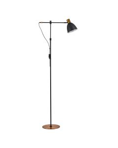 SE21-GM-39-MS2 ADEPT FLOOR LAMP Gold Matt and Black Metal Floor Lamp Black Metal Shade+ HOMELIGHTING 77-8351