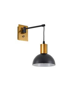 SE21-GM-9-MS3 ADEPT WALL LAMP Gold Matt and Black Metal Wall Lamp Black Metal Shade+ HOMELIGHTING 77-8361