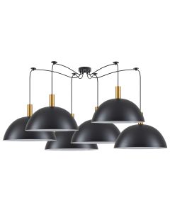 SE21-GM-4-BL6-MS50 ADEPT TUBE Gold Matt Pendant Black Metal Shade+ HOMELIGHTING 77-8593