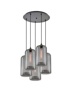 SE21-SM-19-30-5BL+ FEINT Smoked Glass Pendant+ HOMELIGHTING 77-8785