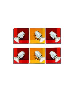 GU1094J-3B (x2) Colours Spot Packet Chrome metal rotating spot with decorative red and yellow g HOMELIGHTING 77-8863