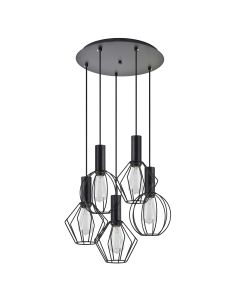 SE21-BL-4-5BL-GR12 ADEPT FLEX Black Pendant Black Metal Grid+ HOMELIGHTING 77-8906