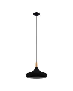Κρεμαστό Φωτιστικό Μαύρο-Καφέ 40xH110cm 1xE27 Eglo Sabinar 900163