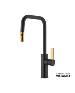 Μπαταρία Νεροχύτη Κουζίνας Luz Vicario Black Matt/Brushed Gold Vicario  400711-400201