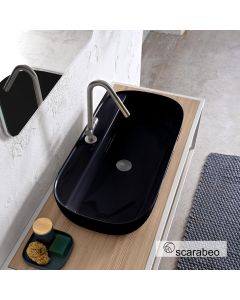 ΝΙΠΤΗΡΑΣ GLAM76/R 76x38 (1 οπή) SCARABEO ARDESIA (BLACK MATT)  1801-401