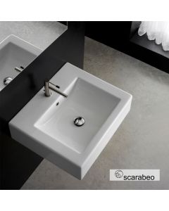 ΝΙΠΤΗΡΑΣ SQUARE/50A 51x45,2 (1 οπή) SCARABEO WHITE  8025A-300