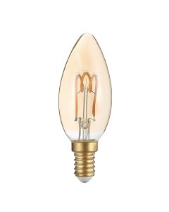 LED E14 CANDLE AMBER 3W 2700K 230V AC 300° 200LM RA80 ACA DECO3SWWAM