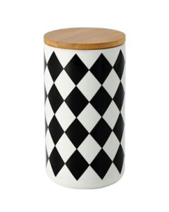 Κεραμικό Δοχείο 1000ml  Ασπρόμαυρο Μοτίβο 10,3x18,5cm Etoile MB-1833A