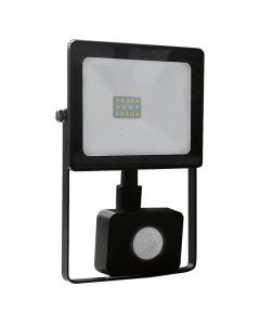 BLACK SENSOR LED SMD FLOOD LUMINAIRE IP66 10W 4000K 850Lm 230V RA80 ACA Q1040S