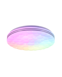 Πλαφονιέρα Οροφής Λευκό Ματ 38xH7cm LED 24w 2700-6000K RGBW 2500lm Remote Control Trio Lighting Tiger R67131100