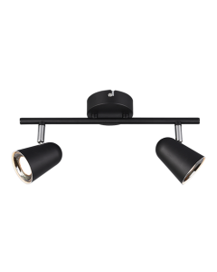 Σποτ Δίφωτη Ράγα Μαύρο Ματ 34cm LED 2x3,5w 3000K 2x400lm Trio Lighting Toulouse R82122132