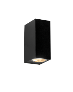 GU10 WALL LUMINAIRE PLASTIC 230V AC BLACK IP65 MAX.2X3W LED ACA SL8111GU10B