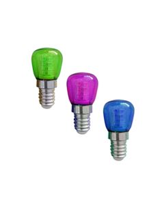 E14 LED 1W PURPLE-BLUE-GREEN 230VAC 60Lm 2835SMD Ra80 3PCS-PACK ACA ST26PBGP