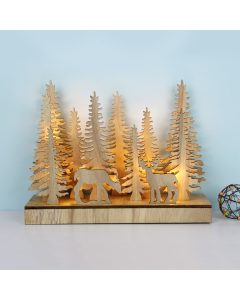 "PLYWOOD CHRISTMAS TREE 2" 22 LED WW Λ/ΚΙΑ ΜΠ/ΡΙΕΣ (2AA) IP20 30X8X23CM ACA X05221105