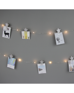 "12 GLITTER STAR CLIPS", 25 LED WW Λ/ΚΙΑ ΑΣΗΜΙ ΧΑΛΚΟΣ ΜΠ/ΡΙΕΣ (3xAA), IP20, 240+30cm, ΔΙΑΦ. ΚΑΛ. Τ ACA X05251111