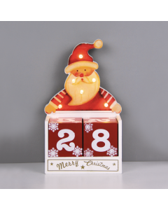 "WOODEN SANTA CALENDAR" 6 LED WW Λ/ΚΙΑ ΜΠ/ΡΙΕΣ (2AAΑ) IP20 12.5X6.7X20.5M ACA X0561108