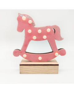 "WOODEN PINK HORSE", 10 MINI LED ΛΑΜΠ. ΜΠΑΤ. (2xAA), WW,IP20, 17X4.5X16CM ACA X061011240