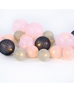 “WOVEN BALL FAIRY LIGHTS” POZ - ΓΚΡΙ ΜΠΑΛΑ 20 LED ΛΑΜΠΑΚ ΣΕΙΡΑ ΜΠΑΤΑΡ(3xΑΑ) ΘΕΡΜΟ ΛΕΥΚΟ IP20 ACA X07201160