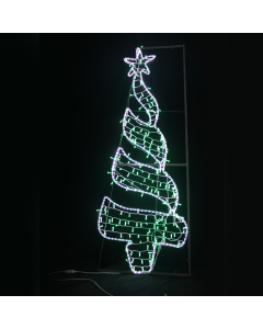 "CHRISTMAS TREE",270&200LED ΕΠΙΣT ΣΧΕΔ 7.5mΜΟΝΟΚ ΦΩΤ+ΛΑΜ ΣΕΙΡ,CW+ΠΡΑΣ ΣΤΑΘ,IP44,750x200CM,1.5m ΤΡ ACA X082702219