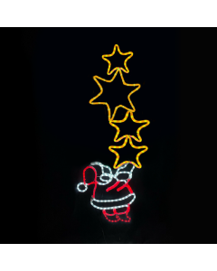 SANTA WITH STARS 336 LED ΜΟΤΙΦ 9,35m ΜΟΝΟΚ. ΦΩΤΟΣ. MULTICOLOR FLASH IP65 49*144cm 1.5m ΚΑΛ. ACA X083363225