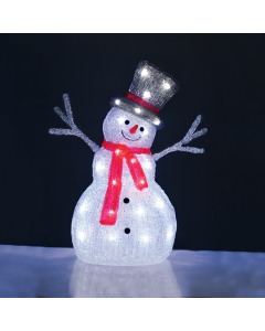 ACRYLIC STANDING SNOWMAN 40 LED ΨΥΧΡΟ ΛΕΥΚΟ 31*22*45cm IP44 5m ΚΑΛ ACA X085402539