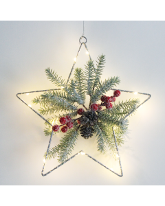 "HANGING STAR" 15 MINI LED WW Λ/ΚΙΑ ΜΠ/ΡΙΕΣ (3AA) IP20 30X30CM, 30CM ΔΙΑΦ. ΚΑΛΩΔΙΟ ACA X09151104