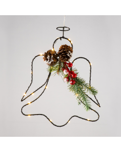 "HANGING ANGEL" 25 MINI LED WW Λ/ΚΙΑ ΜΠ/ΡΙΕΣ (3AA) IP20 24.5X30.5CM, 30CM ΔΙΑΦ. ΚΑΛΩΔΙΟ ACA X09251105