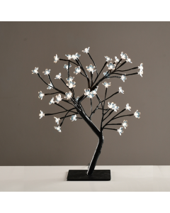 "TREE WITH FLOWERS OF SILICONE"  36LED ΛΑΜΠΑΚ ΜΕ ΑΝΤΑΠΤΟΡΑ(24V DC)ΨΥΧΡΟ ΛΕΥΚΟ IP20 45cm 3m ΜΑΥΡΟ  ACA X1036241