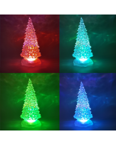 "CRYSTAL PLASTIC TREE" 1 RGB LED ΜΠΑΤ (3xAAA) ΠΡΟΓΡΑΜ(ΕΝΑΛΛΑΓΗ ΧΡΩΜ) IP20 Φ10x25cm ACA X1313109