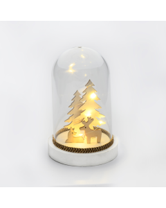 "PLASTIC COVER CHRISTMAS MOTIFS" ΕΛΑΦΙΑ 8 MINI LED ΛΑΜΠΑΚ ΜΠΑΤΑΡ(2xAAA) ΘΕΡΜΟ ΛΕΥΚΟ IP20 D12x18cm ACA XPDEERSWW3A