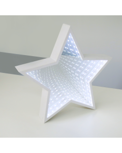 “INFINITY MIRROR TUNNEL LAMP”, "STAR”, 59 LED ΛΑΜΠΑΚΙΑ ΜΕ ΜΠΑΤΑΡΙΑ(3xAA) ΨΥΧΡΟ ΛΕΥΚΟ IP20 29x5x29cm ACA XSTARMIR292A