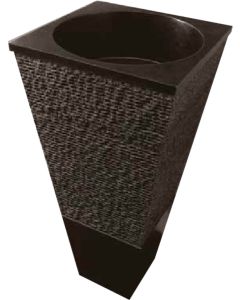Νιπτήρας Πέτρινος Μαύρο Sangha Bati Stone 45*45*90cm