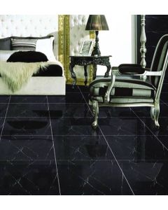 Πλακάκι Γρανίτης 60*60 εκ. Rectificato Black Marble Highgloss 