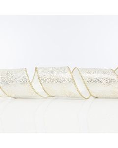 ΚΟΡΔΕΛΑ ΛΕΥΚΗ, ΜΕ ΧΡΥΣΑ ΣΧΕΔΙΑ, 6,35cm, 10Y 600-41111