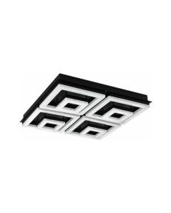 Eglo Fradelo Μοντέρνα Πλαφονιέρα Οροφής με Ενσωματωμένο LED και Κρύσταλλα σε Μαύρο χρώμα 52cm 99328