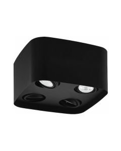 Eglo Μοντέρνα Μεταλλική Πλαφονιέρα Οροφής με Ντουί GU10 σε Μαύρο χρώμα 24cm 99675