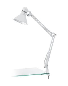 Eglo Firmo Φωτιστικό Γραφείου LED με Σπαστό Βραχίονα Ύψους: 73cm και Κλιπ σε Λευκό Χρώμα 90872