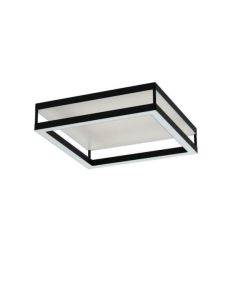 Eglo Macellara Μοντέρνα Μεταλλική Πλαφονιέρα Οροφής με Ενσωματωμένο LED σε Μαύρο χρώμα 45cm 390018