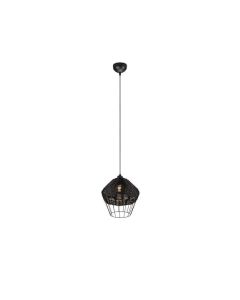 Φωτιστικό Κρεμαστό Ø30xΗ150cm 1xE27 Ράταν Μαύρο Trio Borka R31261902