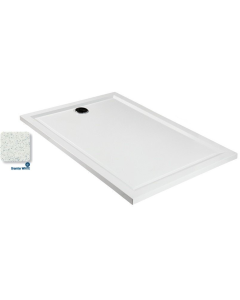 Ντουζιέρα Χυτή 120x80xY2 εκ. με Βαλβίδα Αποχέτευσης Sanitec Flat Classic Granite White A201-01