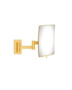Καθρέπτης Μεγεθυντικός Επτοίχιος με Διπλό Βραχίονα Μεγέθυνση x3 Brushed Gold 24K Sanco Cosmetic Mirrors MR-301-AB5