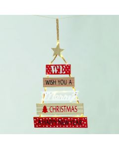 WOODEN SIGN XMAS TREE 20 ΘΕΡΜΑ LED ΛΑΜΠ ΜΠΑΤ: 2ΧAA(ΔΕΝ ΣΥΜΠ) IP20 4*39cm ACA X07201190