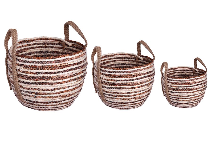 Σετ 3 καλάθια σε καφέ χρώμα 35x28cm / 28x22cm / 23x19cm DF-596C Etoile DF-596C