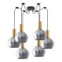 SE21-GM-4-BL6-GL2 ADEPT TUBE Gold Matt Pendant Smoked Glass+ HOMELIGHTING 77-8582