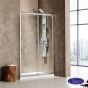 Συρόμενη πόρτα καμπίνας ντουζιέρας Primus Plus 150 ύψους 195εκ.  ρυθμιζόμενη από 147 έως 151εκ. Devon Clean Glass Chrome SLT150C-100