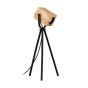 Φωτιστικό ΕπιτραπέζιοΤρίποδο Ø260xH475mm 1xGU10 Led 3000K 3w 250lm 3000K Μέταλλο-Ξύλο Μαύρο Φυσικό Eglo Ayles 43749
